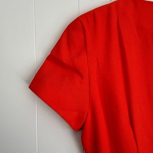 NWT Kathy Che orange fully lined dress with beautiful front pleating size 8 - Picture 4 of 12